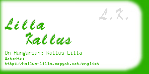 lilla kallus business card